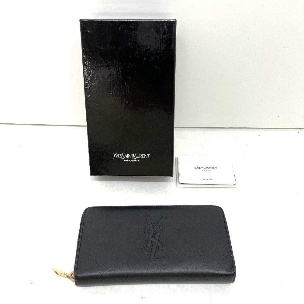 06 w 15804 イヴ サンローラン YVES SAINT LAURENT ジッピーウォレット 黒 箱有 長財布 品