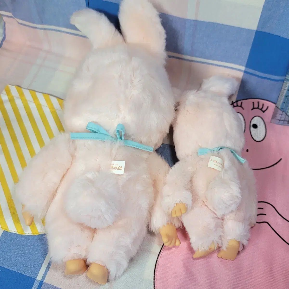 チムタン ぬいぐるみ ピンク うさぎ 耳 2個 ヴィンテージ モンチッチ 