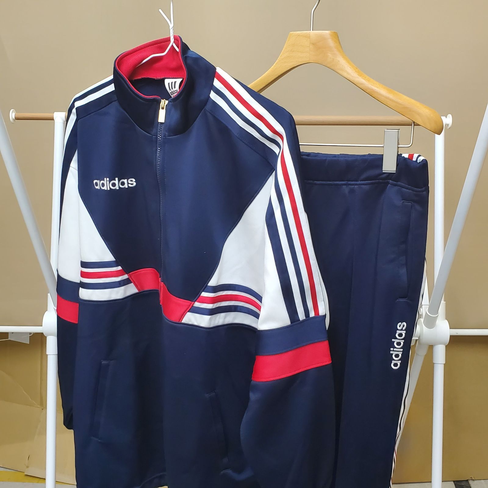 90s adidas デサント時代の日本製 メンズ ジャージ＆パンツセット AS