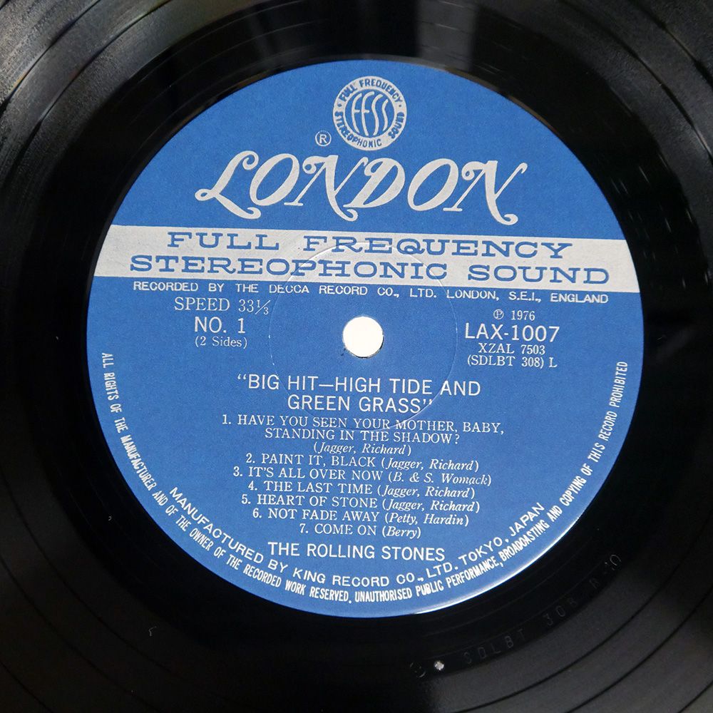 帯付き 国内盤 ローリングストーンズ/ビッグヒッツ/LONDON LAX1007 LP
