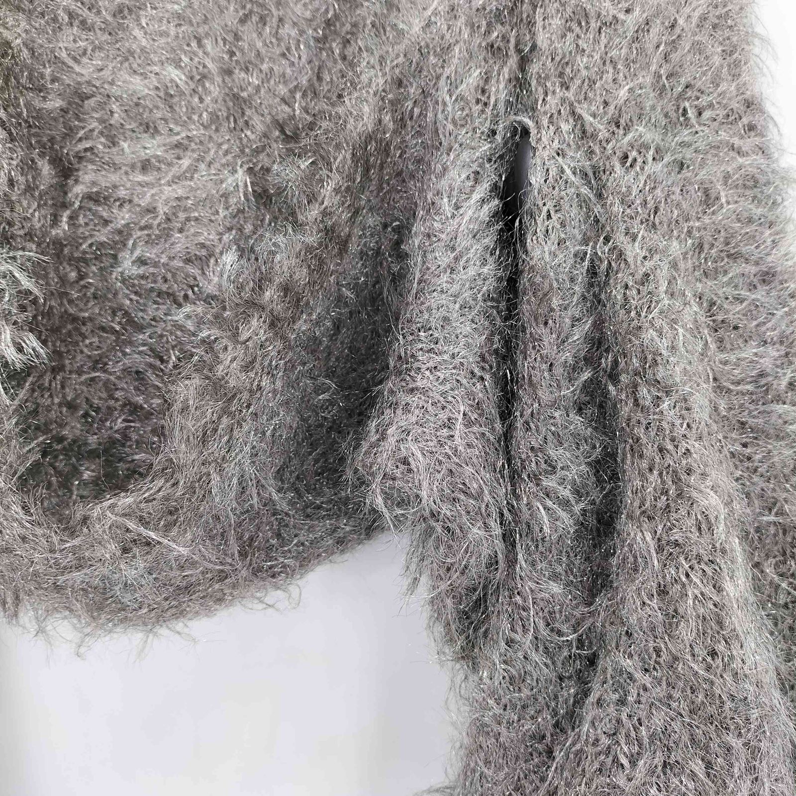 タン TAN METALLIC LIKE SHAGGY BOLERO メタリックライク シャギー