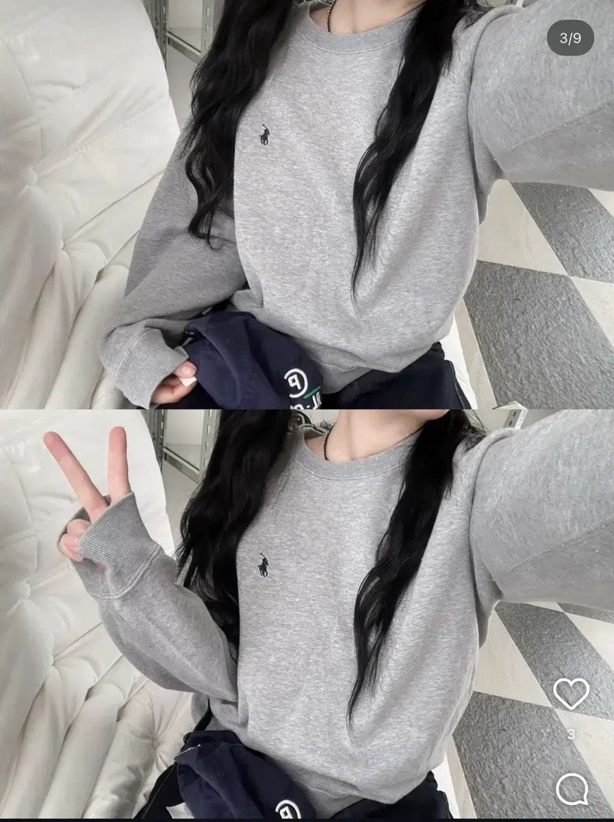 ポロ ラルフローレン スウェット グレー ヴィンテージ ローズ