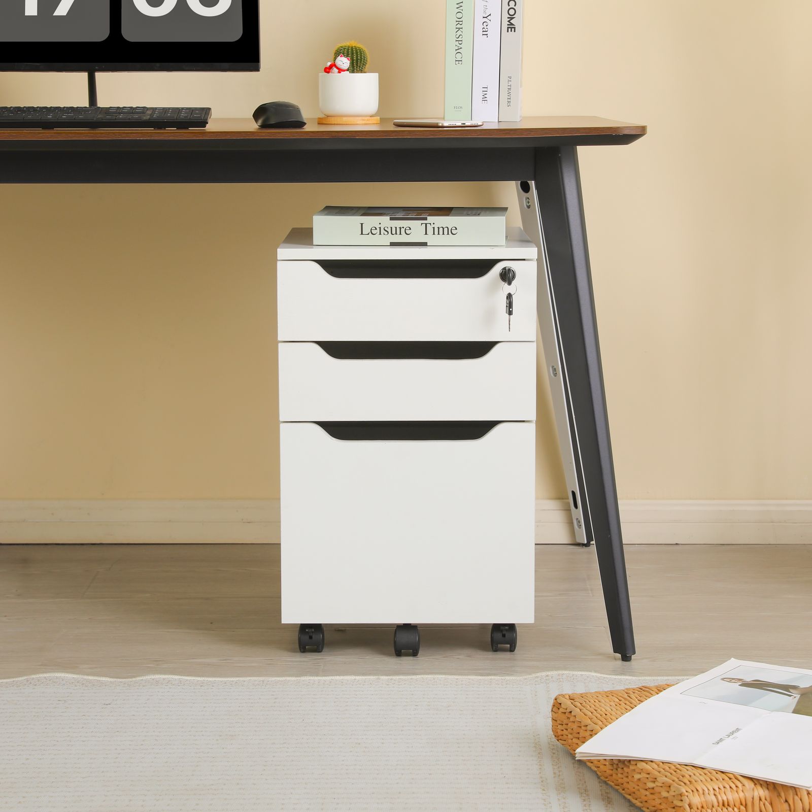 数量限定セール」 【人気商品】デスクワゴン サイドワゴン ラック 鍵