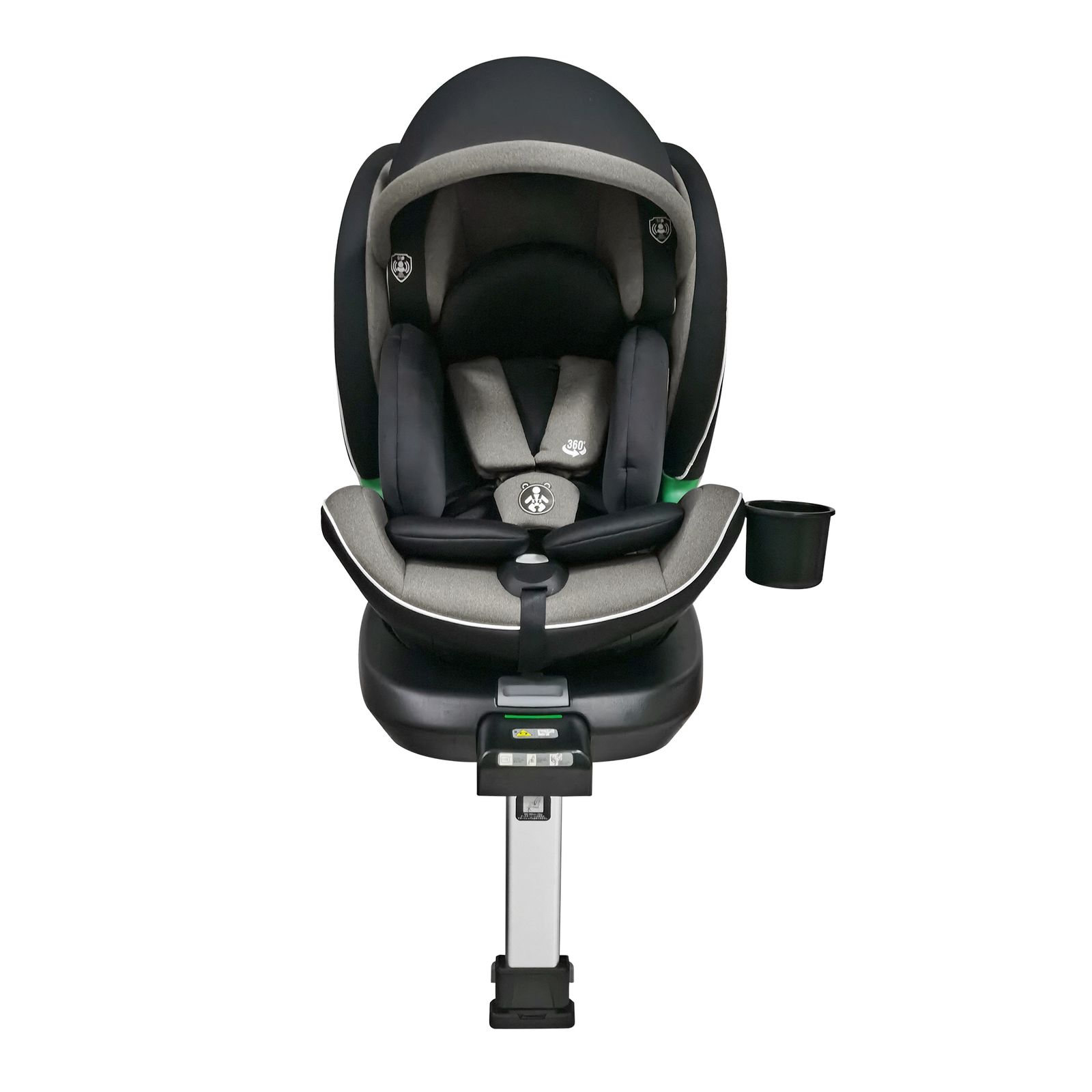 数量 サポートレッグタイプ チャイルドシート 新生児 ISOFIX 0歳～12歳 360度回転式 40～150 cm ジュニアシート 調節 洗える キャノピー付き ベビーシート ドリンクホルダー付き 出産祝い 車 カーキ