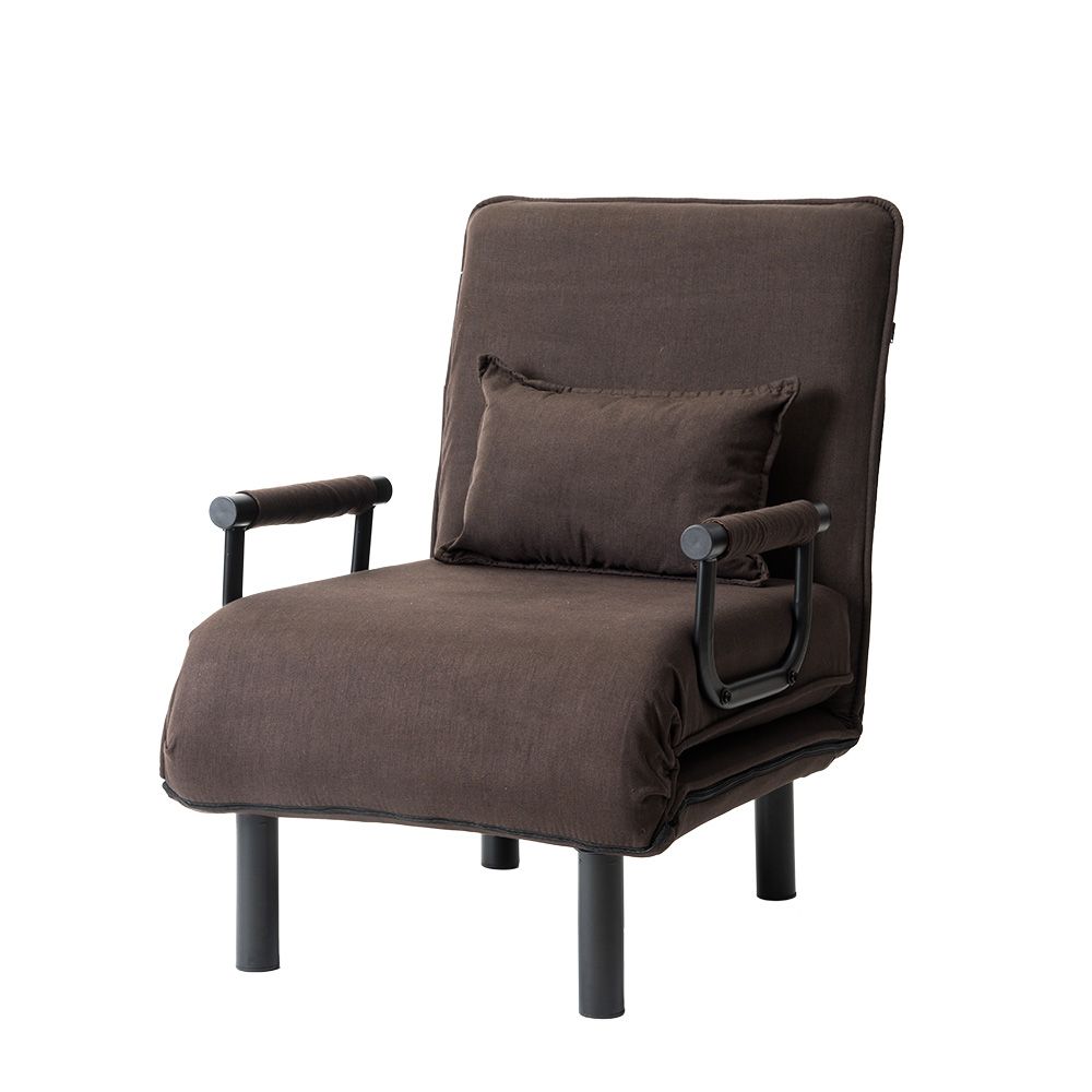 数量 ダークブラウン 折りたたみソファー ソファベッド 1人掛け 省スペース 硬め