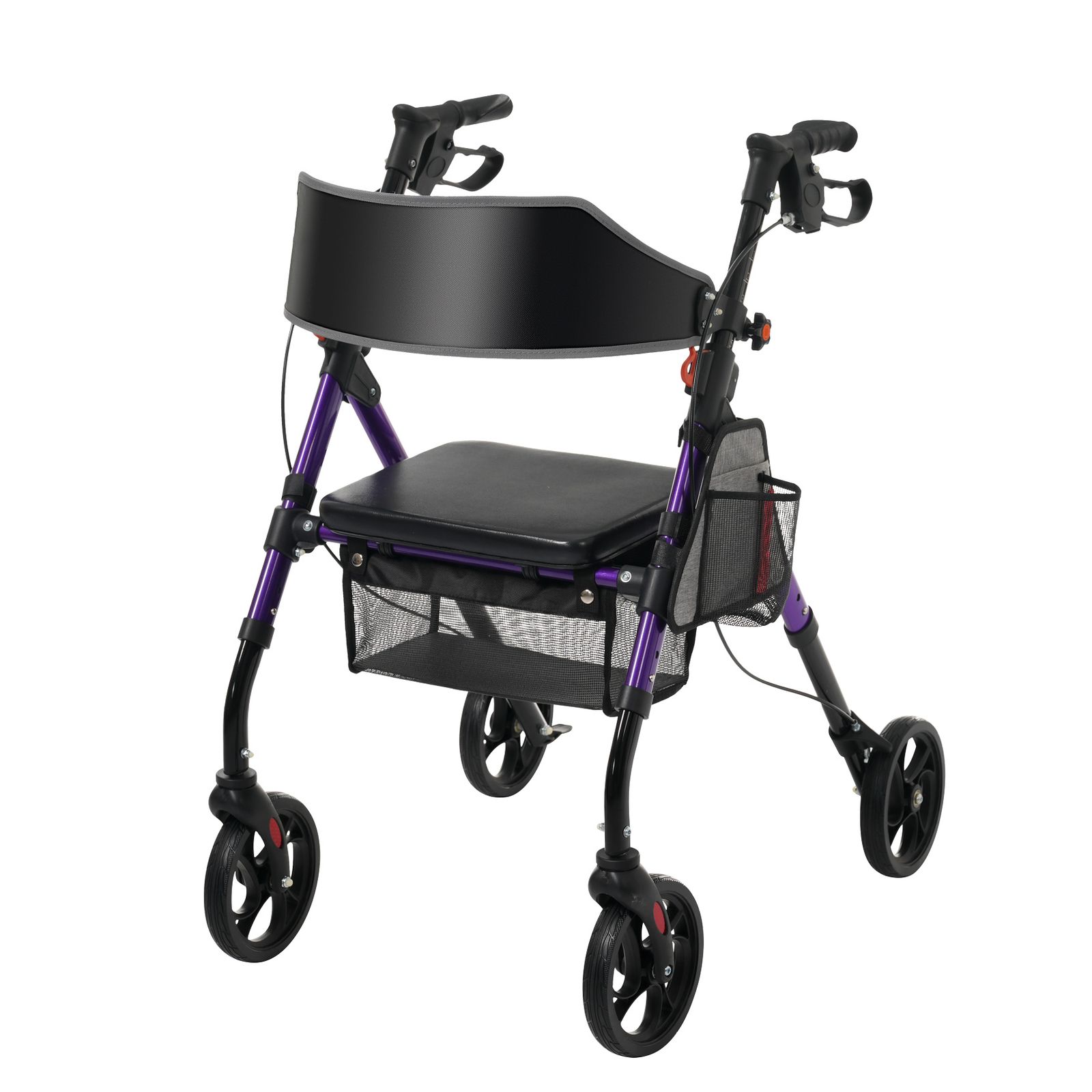 数量 歩行器 歩行車 シルバーカー 室外用 6段階高さ調整 折りたたみ 座面付き 四輪 キャスター付き おしゃれ 座れる 散歩 シニア 歩行補助 買い物 ショッピングカー 大容量 老人車 手押し車 介護 高齢者 パープル