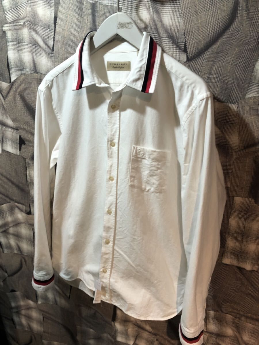 BURBERRY バーバリー 長袖コットンシャツ ホワイト サイズM FK
