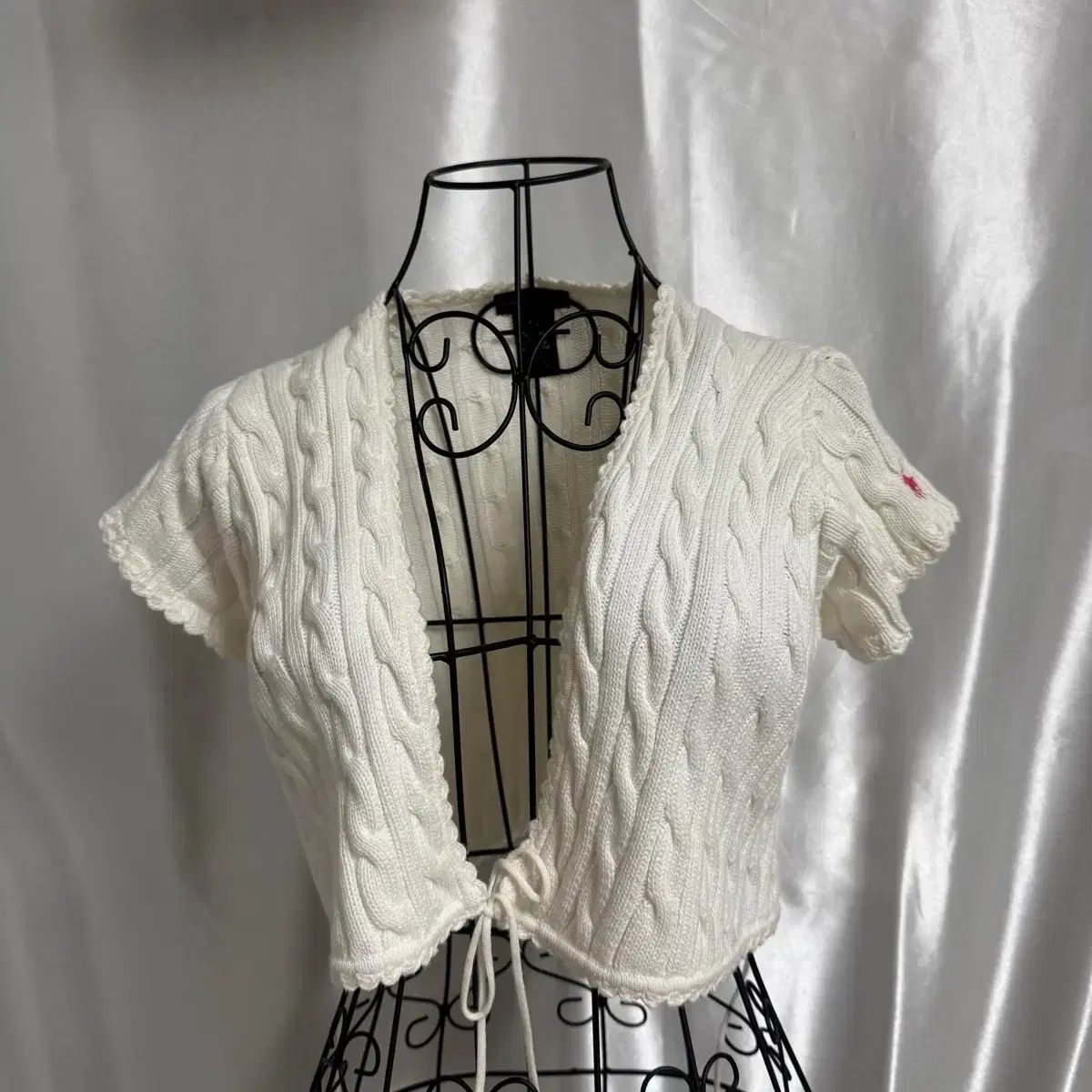 ポロ ラルフローレン 白 ケーブル編み 半袖 カーディガン - メルカリ
