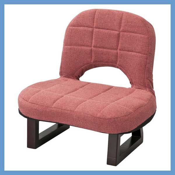 ６脚セット 背もたれ付き正座椅子 折りたたみ式 W 44 D 34 H 49 SH 20 cm ファブリック座面 No 23 レッド