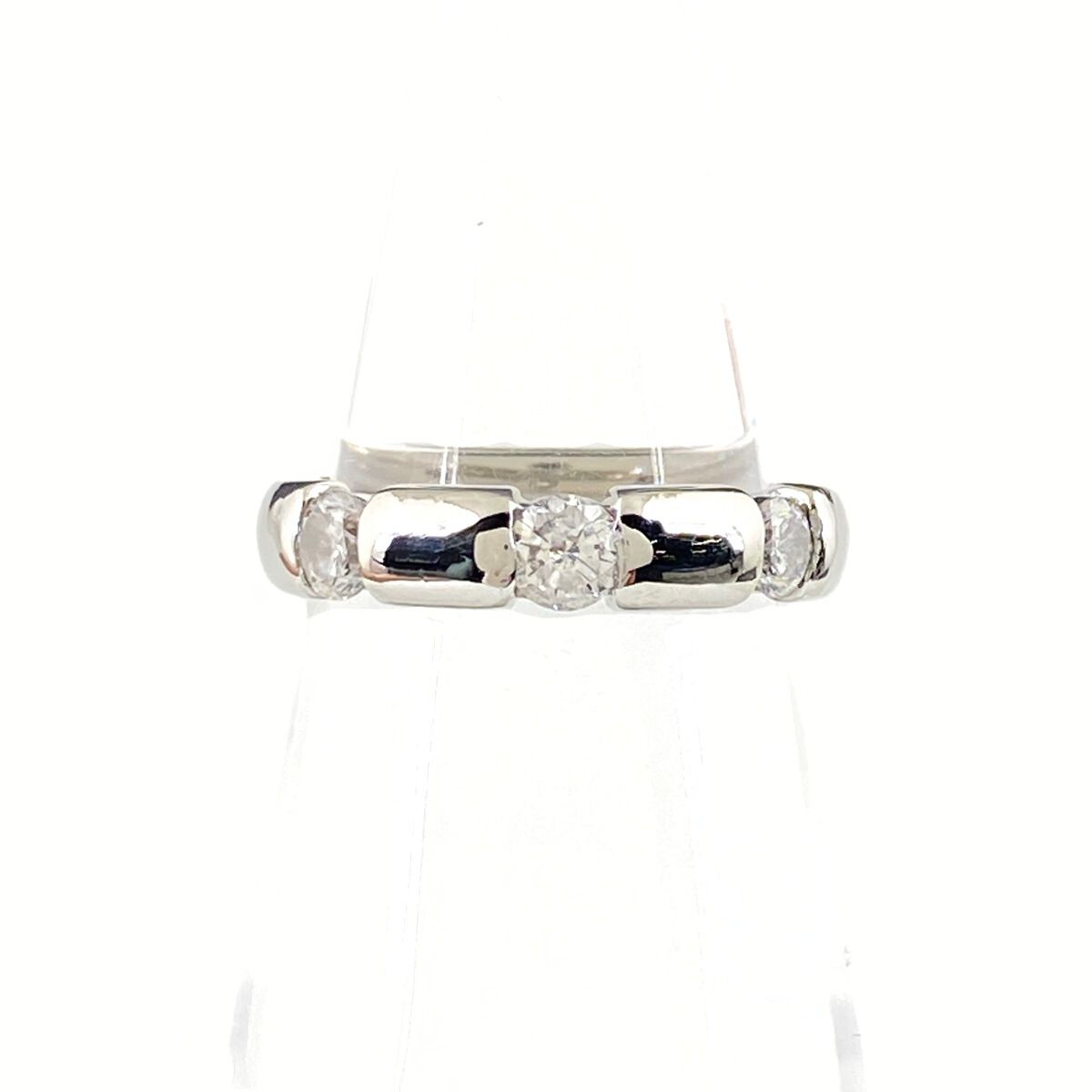 スリー デザインリング プラチナ YG イエローゴールド 指輪 リング 8 5号 Pt 900 K 18 ダイヤモンド レディース