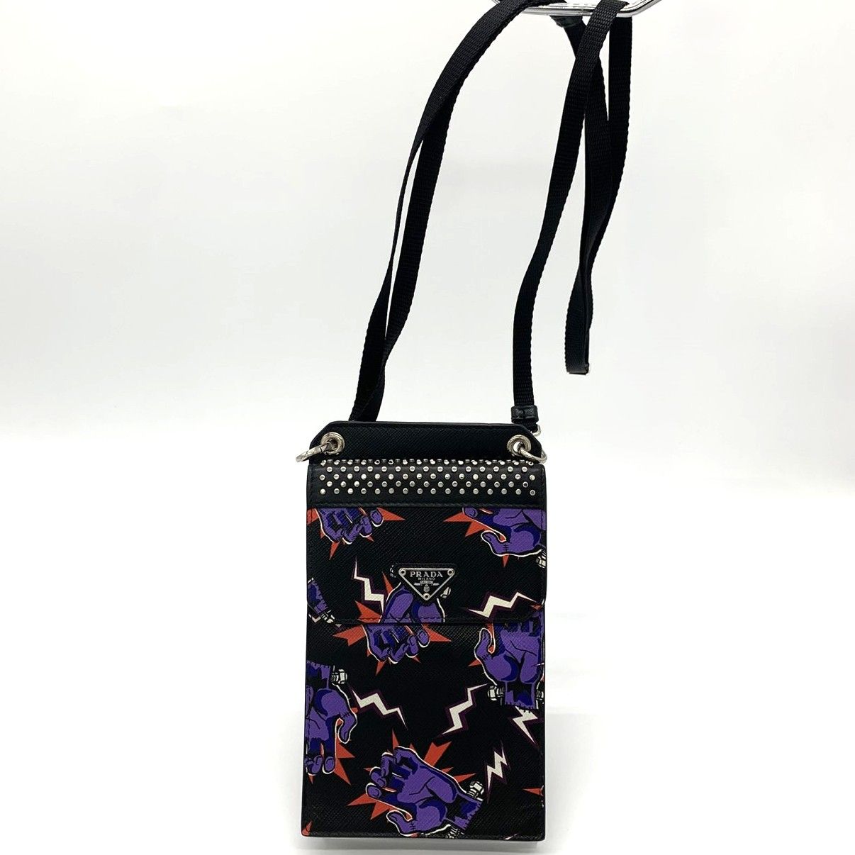 PRADA プラダ サコッシュ フランケンシュタイン ショルダーバッグ レザー ブラック メンズ レディース