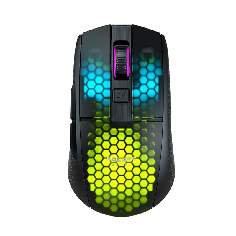 ROCCAT ゲーミングマウス Burst Pro Air ワイヤレス 2.4 GHz Bluetooth ブラック 黒 光学式 19 K オプティカルスイッチ サイドボタン 軽量81 g PTFE Reflex ドイツデザイン 0