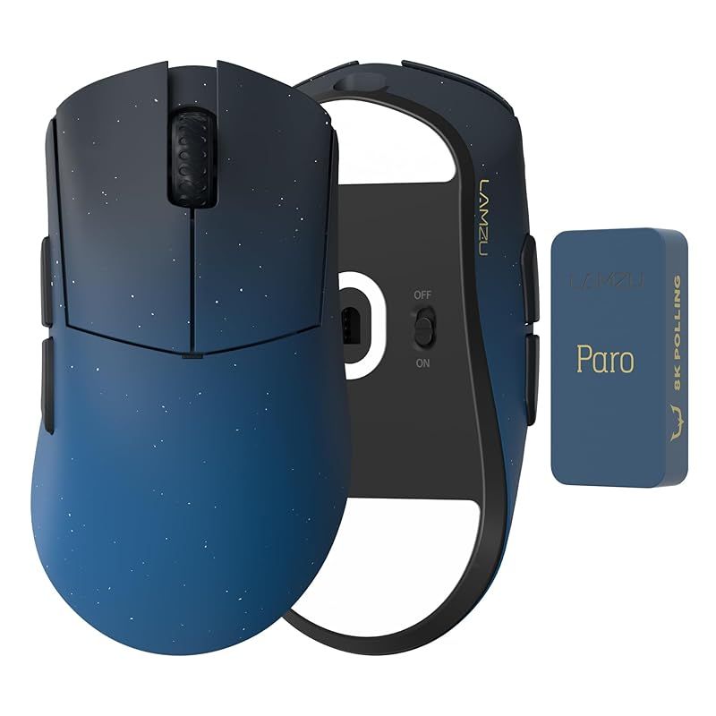 LAMZU PARO REJECTモデル 8 Kドングル入り ゲーミングマウス エルゴ 右手 無線 軽量 48 g type-C 充電 ワイヤレス リジェクト×ラムズ REJECT SPECIAL EDITION