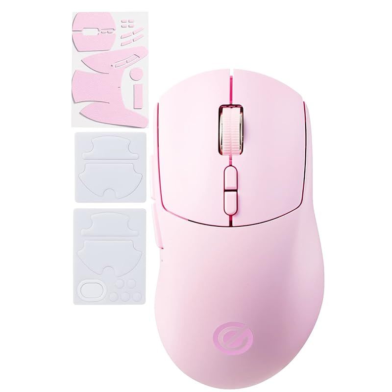 エレコム ゲーミングマウス V custom VM 600 PE ワイヤレス 無線2.4 GHz 有線両対応 充電式 8ボタン 650 IPS 50 G 距離センサー搭載 75 グリップシート付属 ピンク M- 0