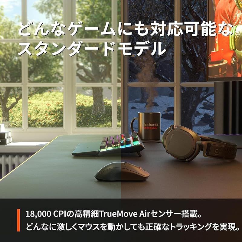 SteelSeries ゲーミングマウス 無線 ワイヤレス 2.4 Ghz Bluetooth対応 低遅延 Rival 3 Wireless 0