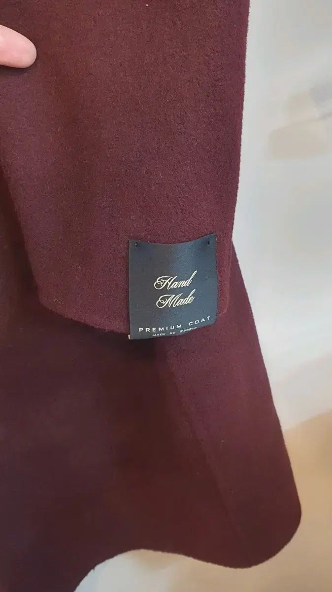 ZIOZIA ワイン色 メンズ カシミア ブレンディング ハンドメイド コート 105