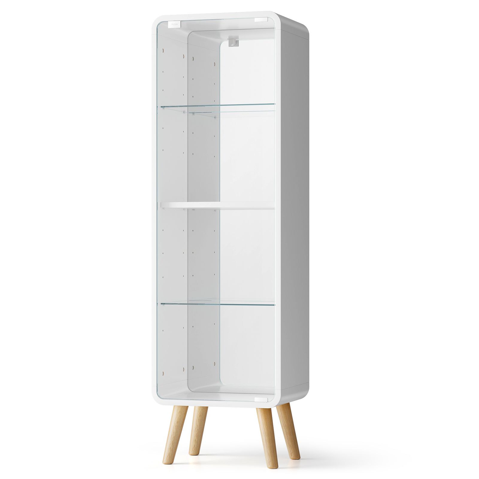 ガラスディスプレイキャビネット4段 高さ調節