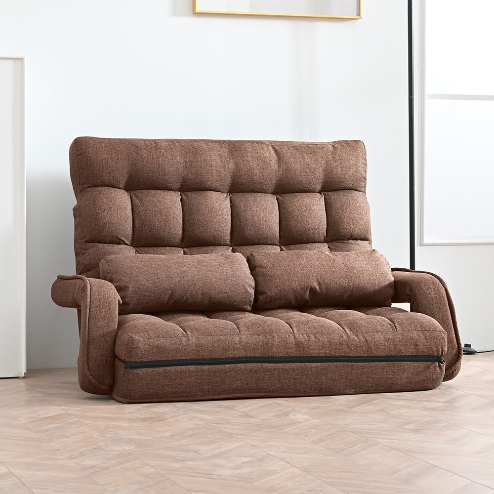 座椅子 二人掛け 4WAY 連動肘つき リクライニングソファ 折りたたみ 座