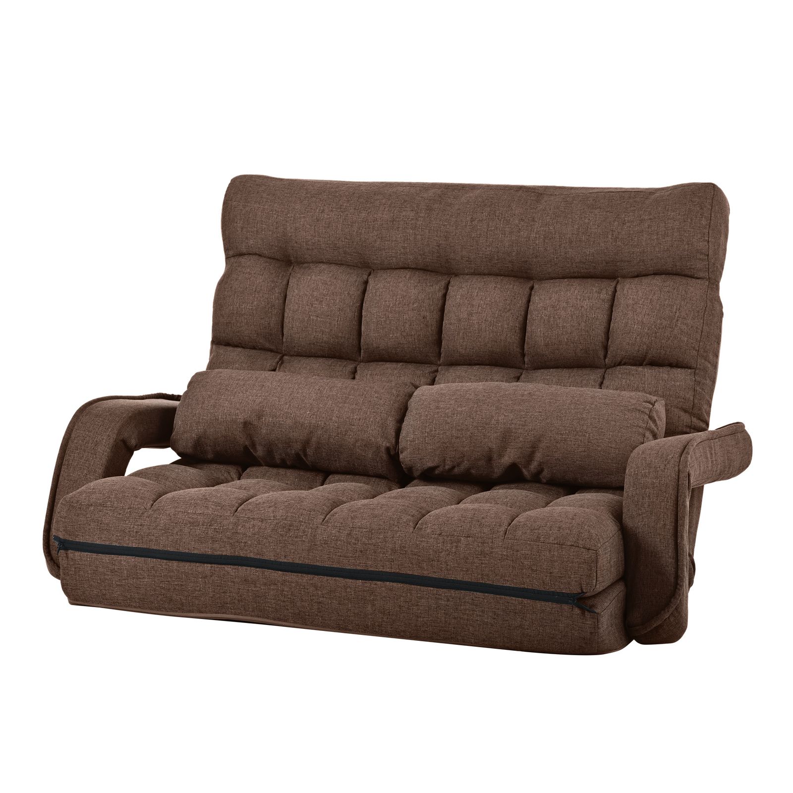 座椅子 二人掛け 4WAY 連動肘つき リクライニングソファ 折りたたみ 座