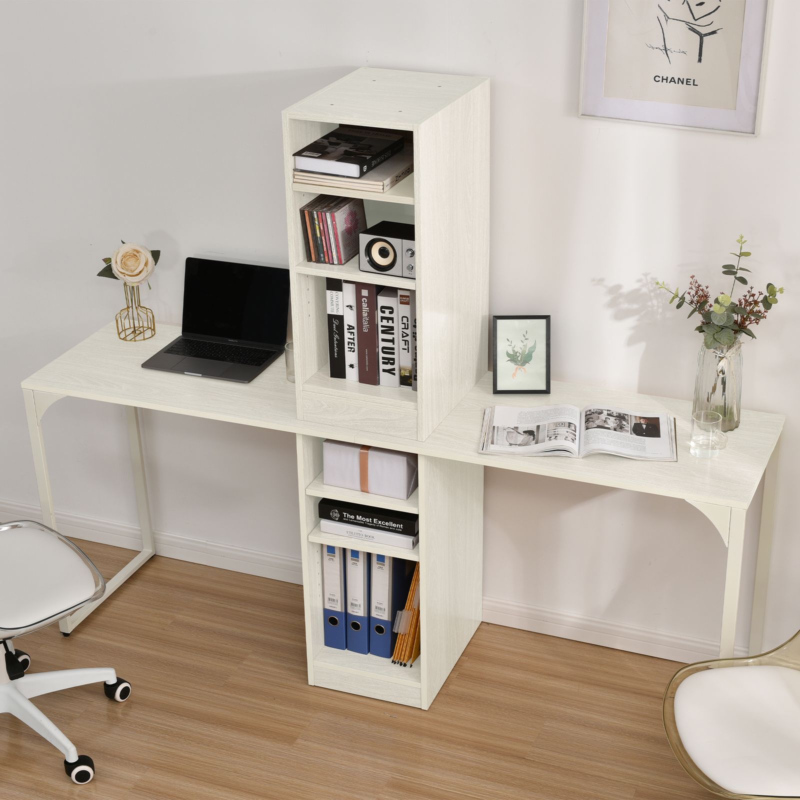 数量限定セール」 【新品登場】 【ホワイト】 パソコンデスク 3段