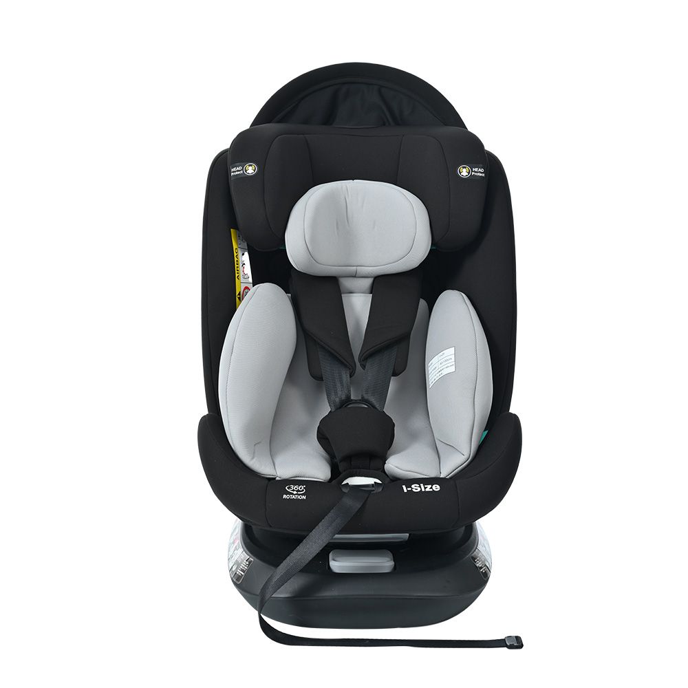 数量 トップテザー チャイルドシート 新生児 ISOFIX 0歳～12歳 360度回転式 40～150 cm ジュニアシート 調節 洗える キャノピー付き ベビーシート 出産祝い 車 ブラック グレー