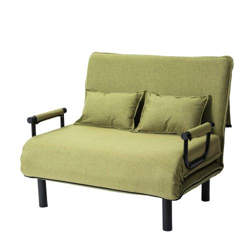 グリーン 折りたたみソファー ソファベッド 2人掛け 省スペース 硬め