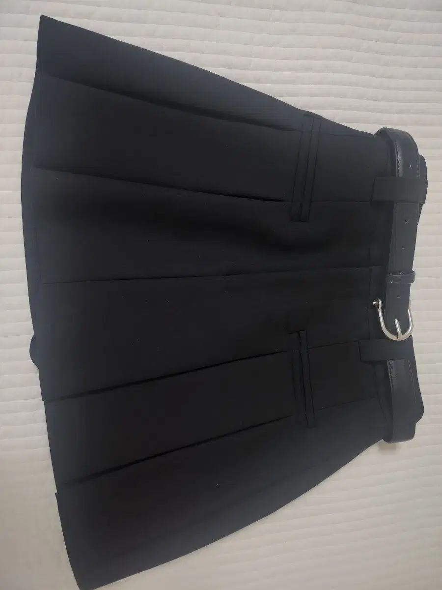 ジップ レム ベルト プリーツ ミニスカート