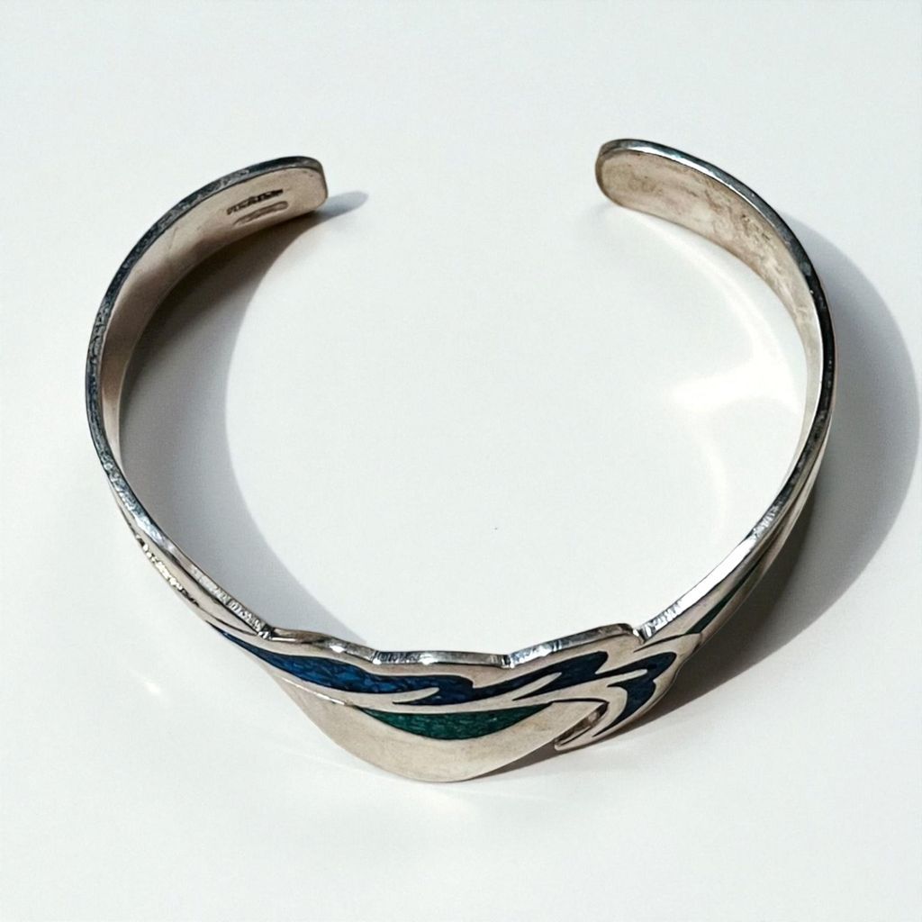 Vintage Mexican Jewelry インレイ バングル シルバー SILVER 925