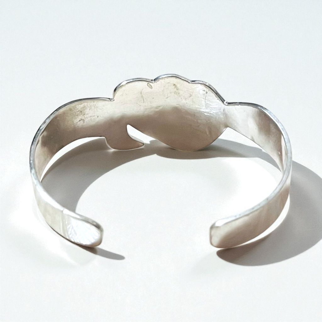 【 mexican　jewelry　925 】 Vintage Mexican Jewelry インレイ バングル シルバー SILVER 925