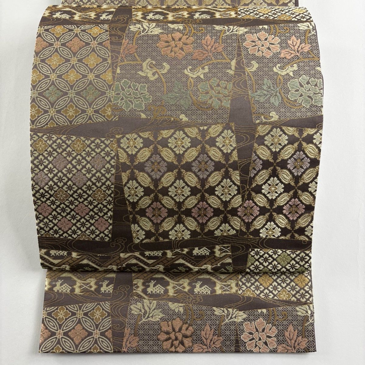 美品】 袋帯 名品 箔屋清兵衛 落款 販売 西陣織 花唐草 有栖川文 箔