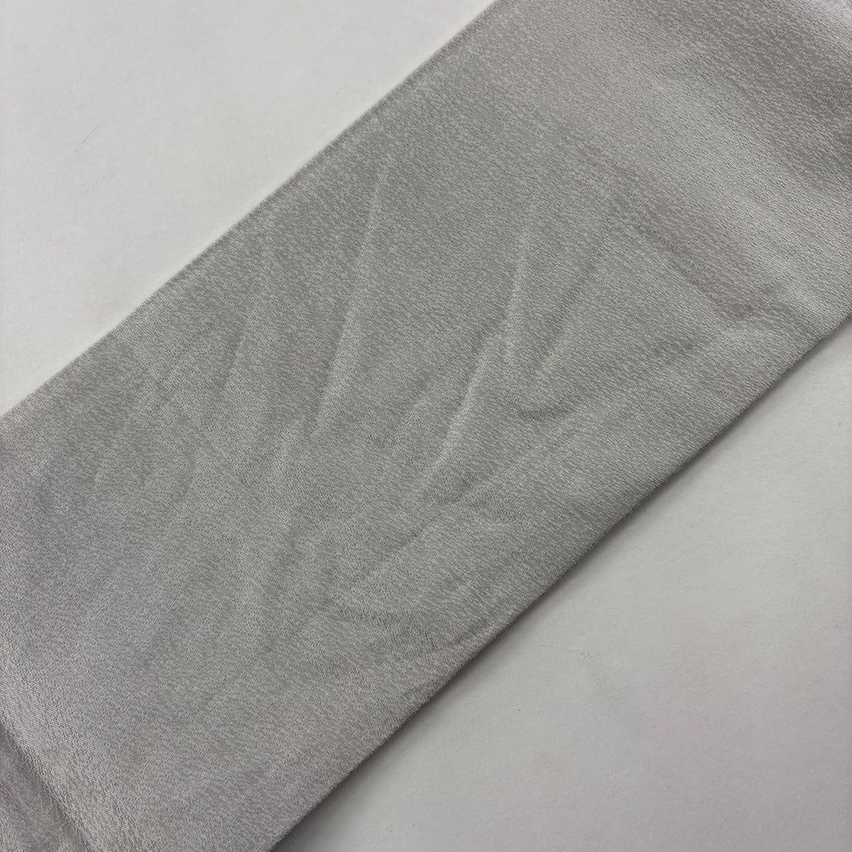  名古屋帯 幾何学 縞 箔 灰色 正絹 名古屋帯 帯