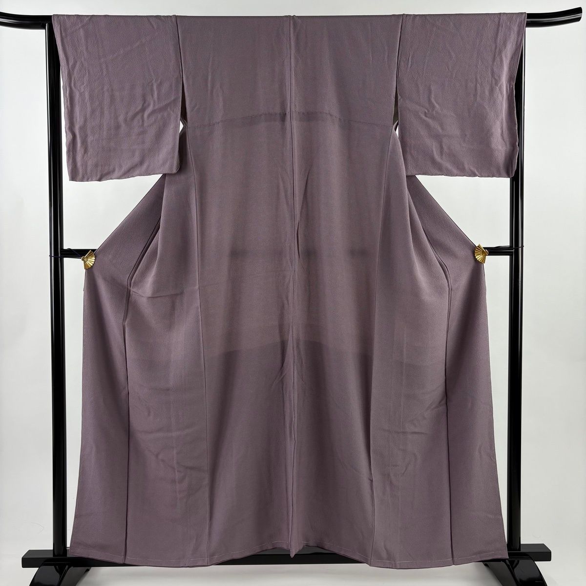 江戸小紋 身丈158cm 裄丈66cm M 袷 鮫柄 灰紫 正絹 秀品 【中古