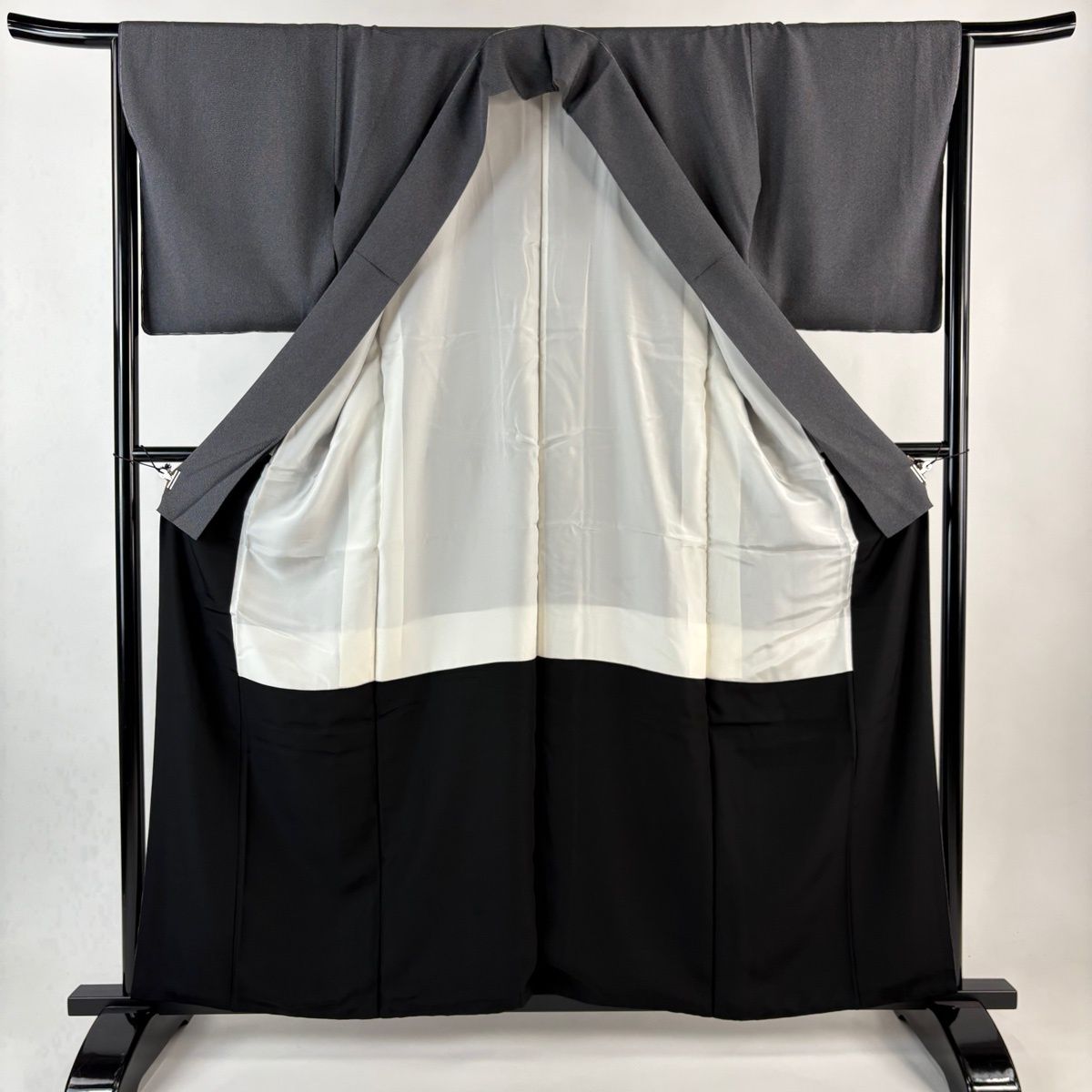  江戸小紋 身丈160 cm 裄丈64 M 袷 落款 角通し 黒 正絹 秀品 小紋 着物