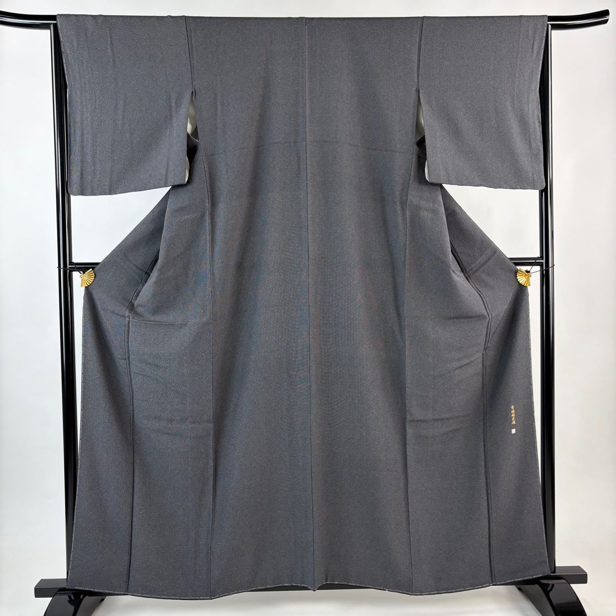 美品】 江戸小紋 身丈160cm 裄丈64cm M 袷 落款 角通し 黒 正絹 秀品