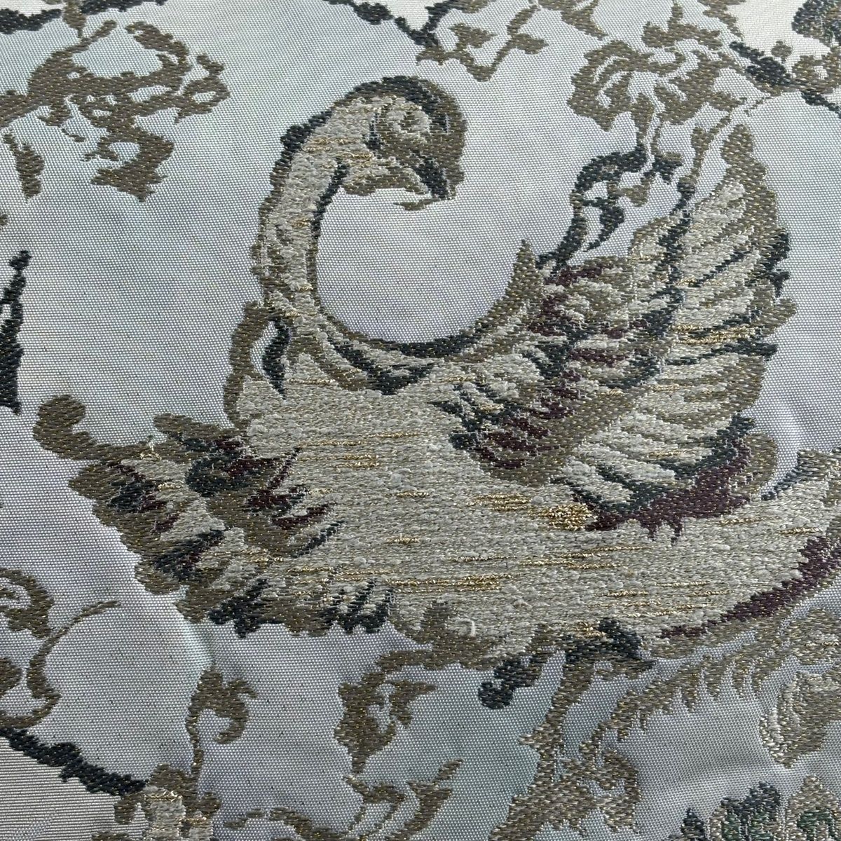 美品】 袋帯 逸品 となみ織物 落款 鳳凰八稜鏡 鳳凰 花唐草 箔 金銀糸