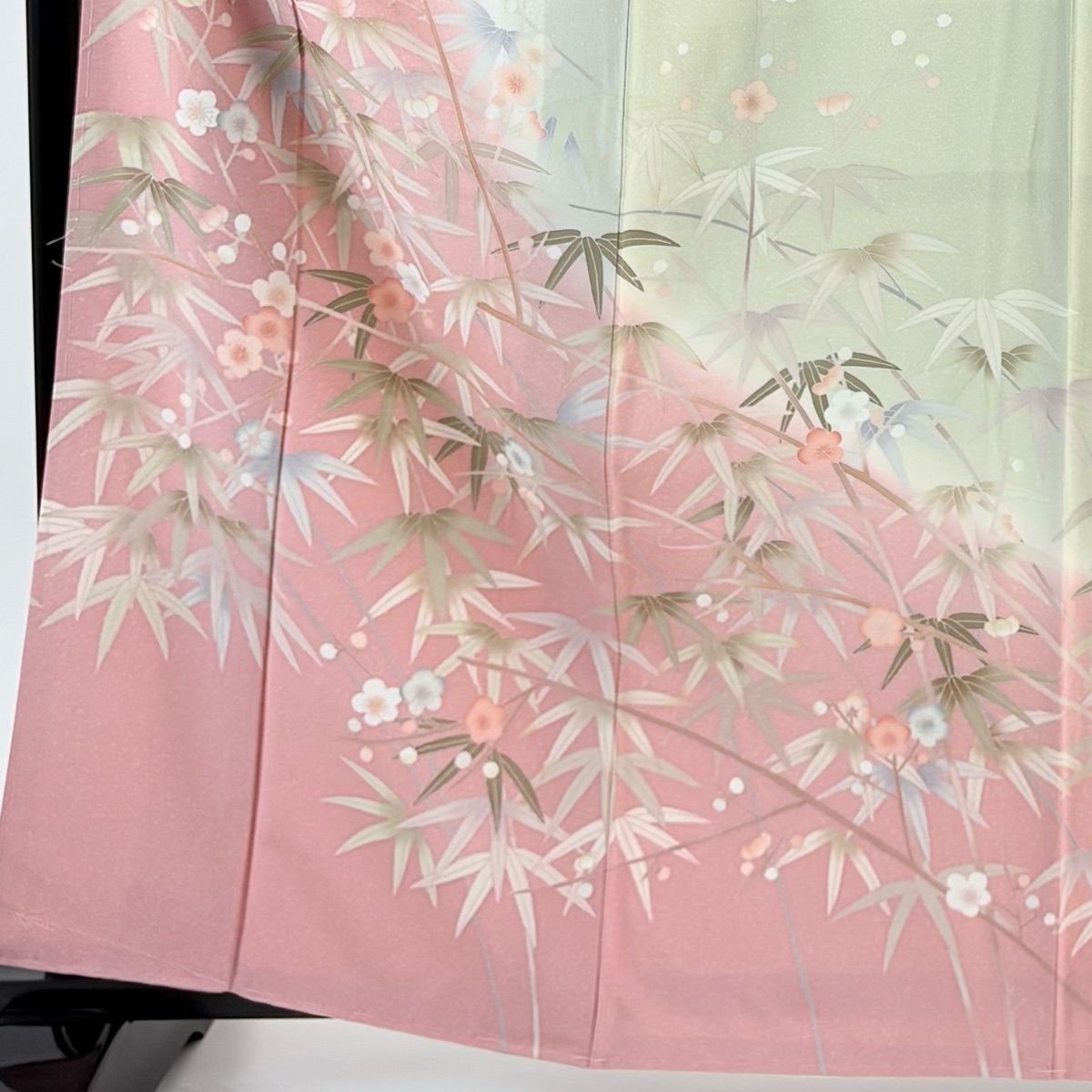 訪問着 身丈161.5cm 裄丈67cm M 袷 落款 枝梅 笹 染め分け ぼかし