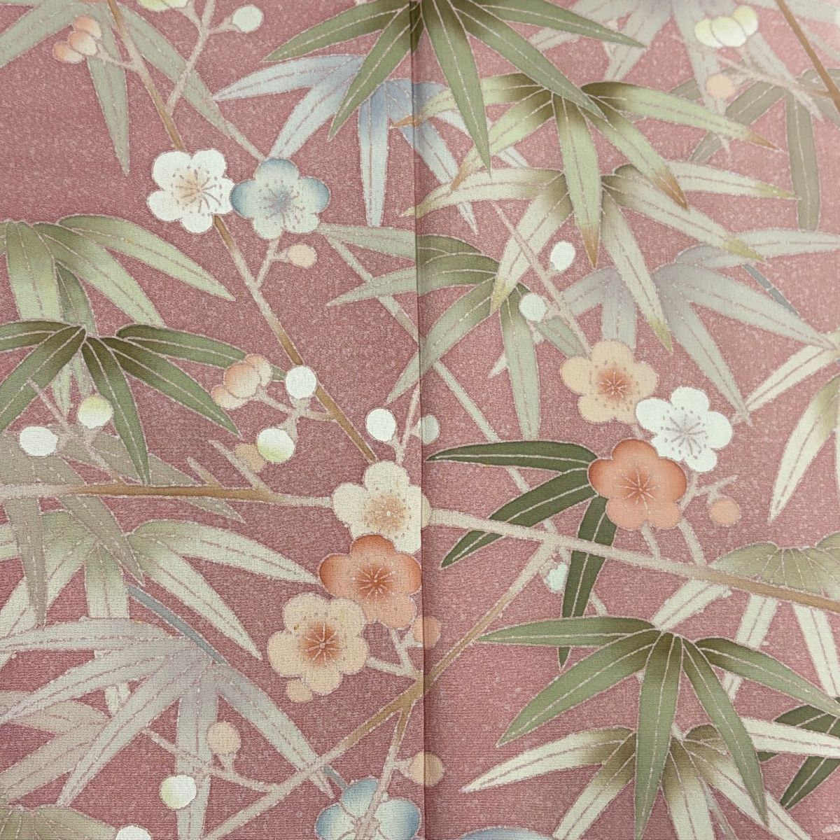 訪問着 身丈161.5cm 裄丈67cm M 袷 落款 枝梅 笹 染め分け ぼかし