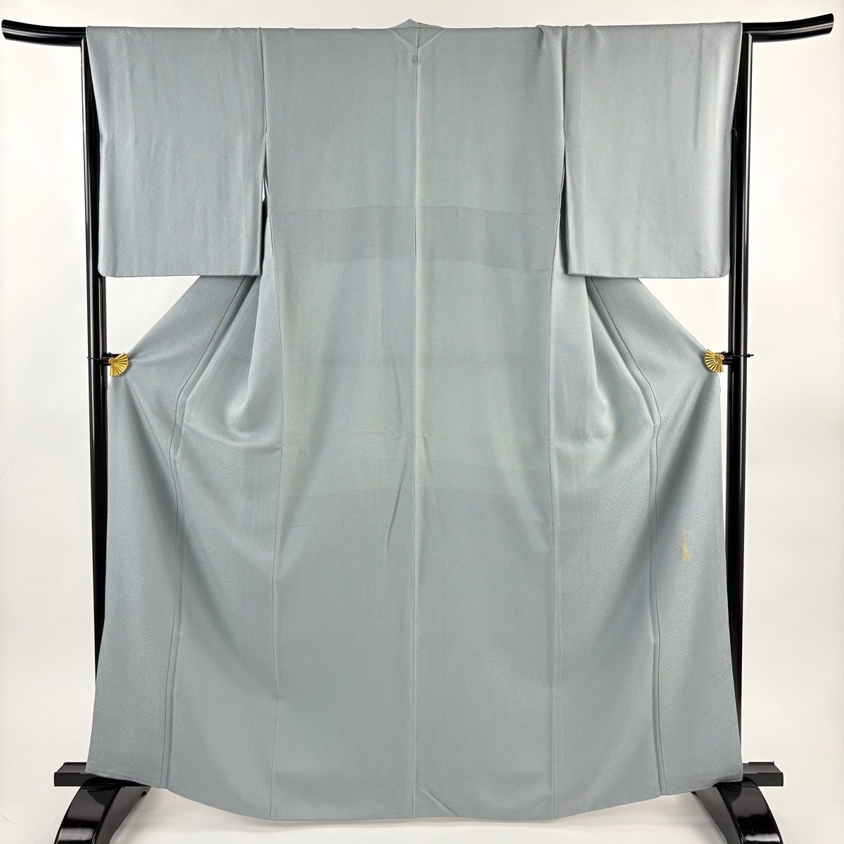 美品】 江戸小紋 身丈164cm 裄丈65.5cm M 袷 落款 鮫柄 青灰色 正絹