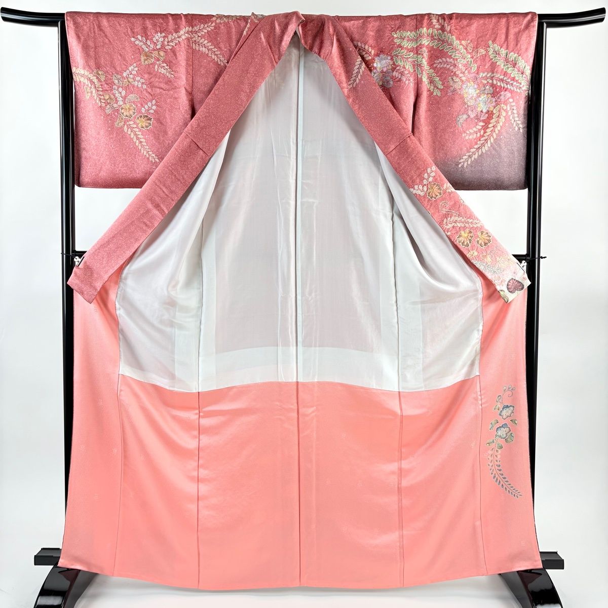 あ*ん様 新品　美品　袷　正絹　辻が花　訪問着　フルセット　身丈164 裄丈68 美品】 訪問着 身丈164cm 裄丈67cm M 袷 辻が花 金彩 ぼかし ピンク