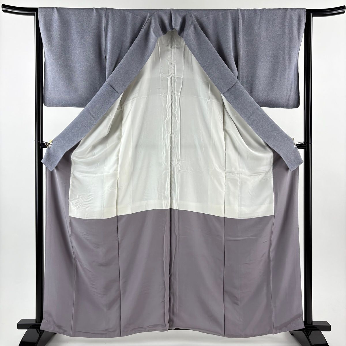 江戸小紋 身丈162cm 裄丈65cm M 袷 落款 鮫 青灰色 正絹 名品 一つ紋