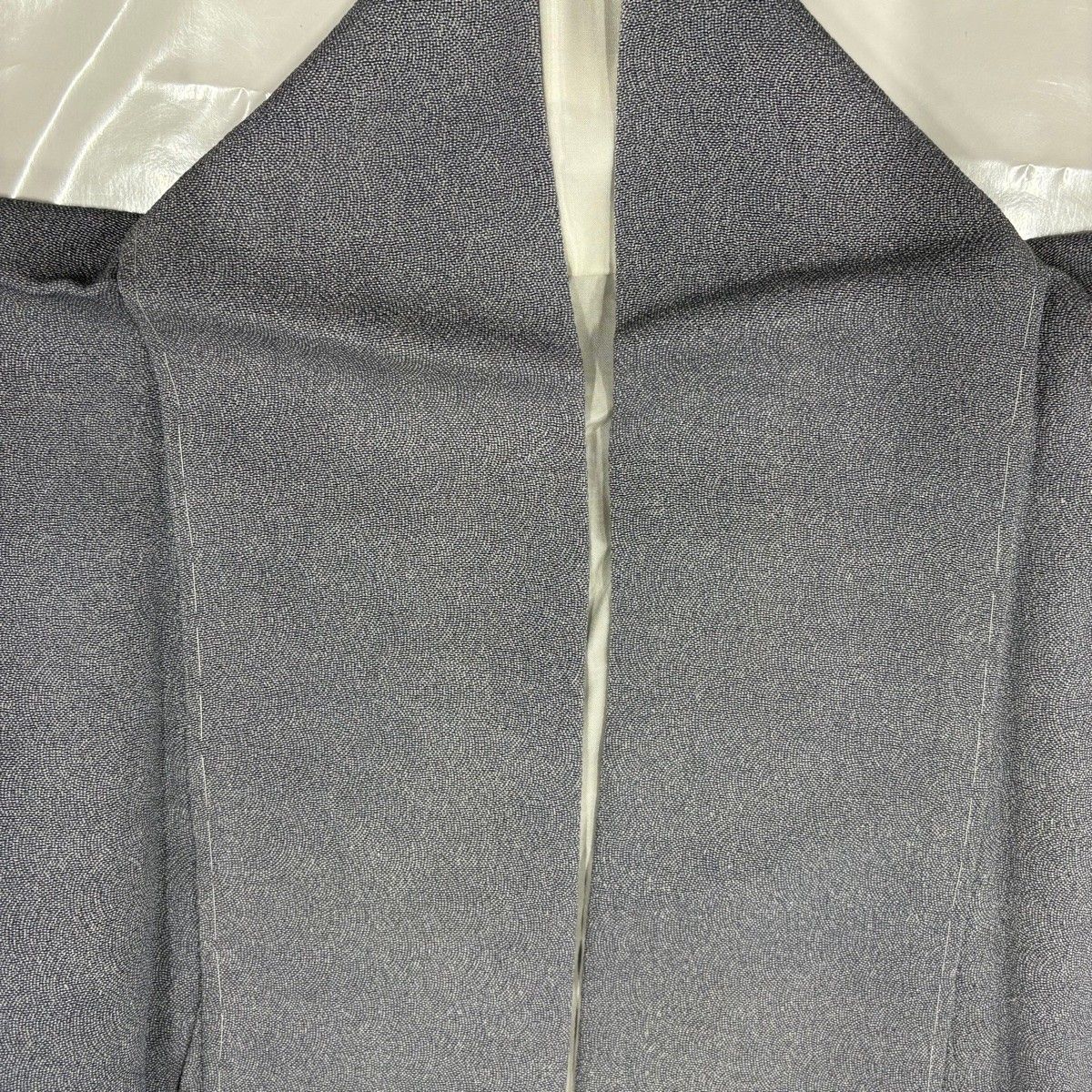 江戸小紋 身丈162cm 裄丈65cm M 袷 落款 鮫 青灰色 正絹 名品 一つ紋