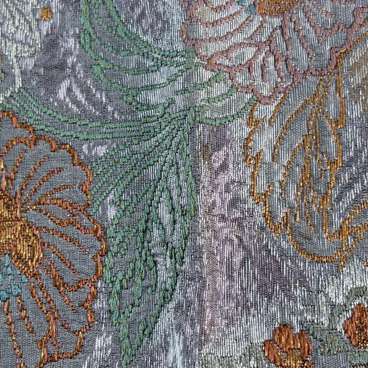 袋帯 秀品 華文 花唐草 金銀糸 箔 灰紫 六通 正絹 【中古】 - メルカリ