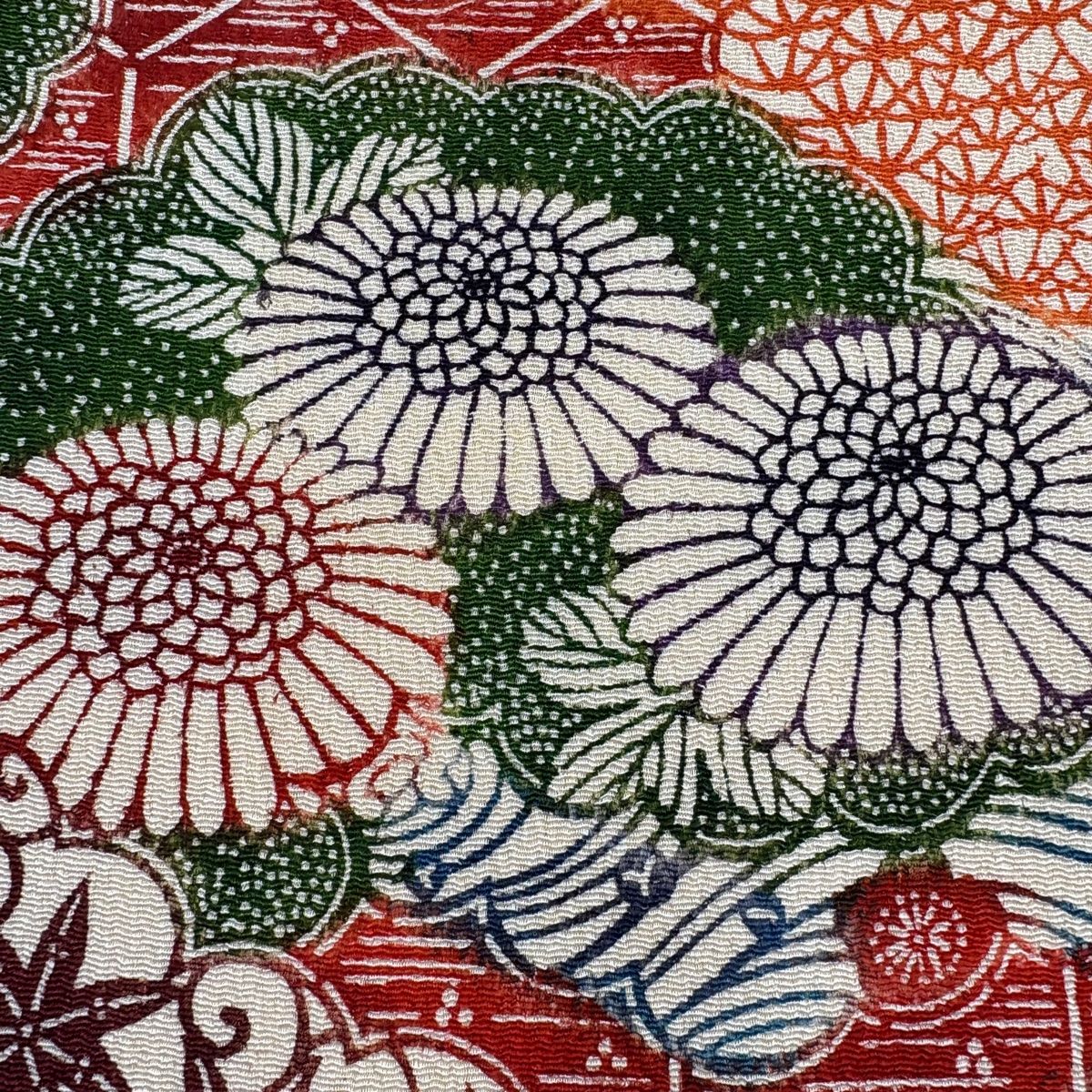 美品】 名古屋帯 秀品 菊 梅 縮緬 赤 正絹 【中古】 - メルカリ