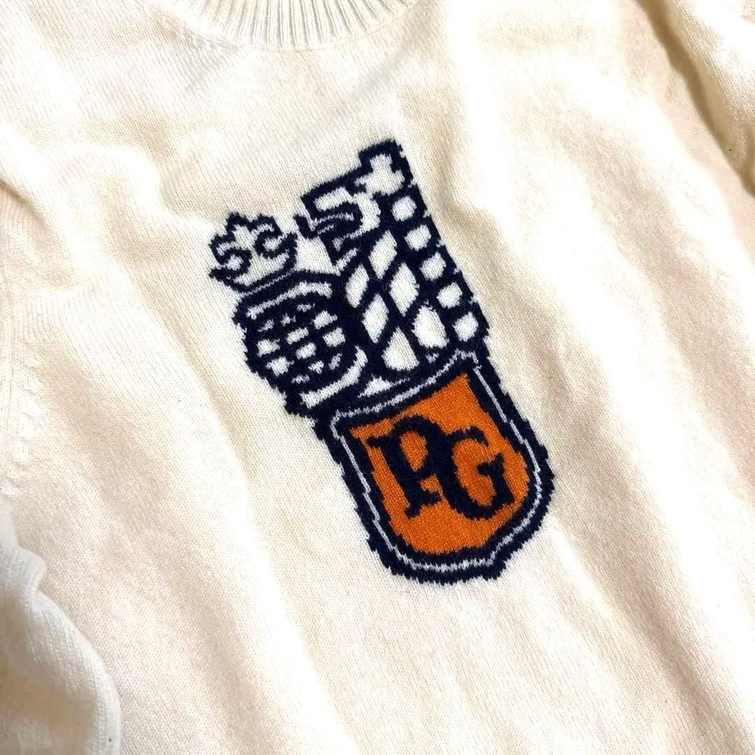 パーリーゲイツ　カシミヤ 100% ニット　セーター　ロゴ　1サイズ　89 パーリーゲイツ カシミヤ 100% ニット セーター ロゴ 1サイズ 89