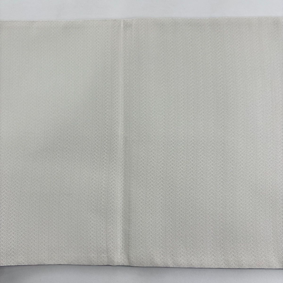  袋帯 秀品 縞 格子 銀糸 灰白 六通 正絹 袋帯 帯