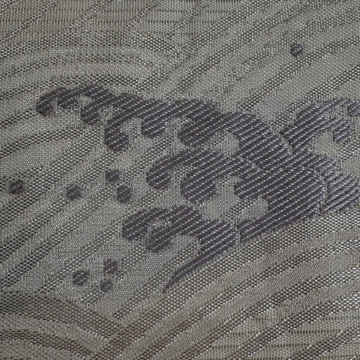 名古屋帯 秀品 夏帯 波頭 銀糸 箔 クリーム 正絹