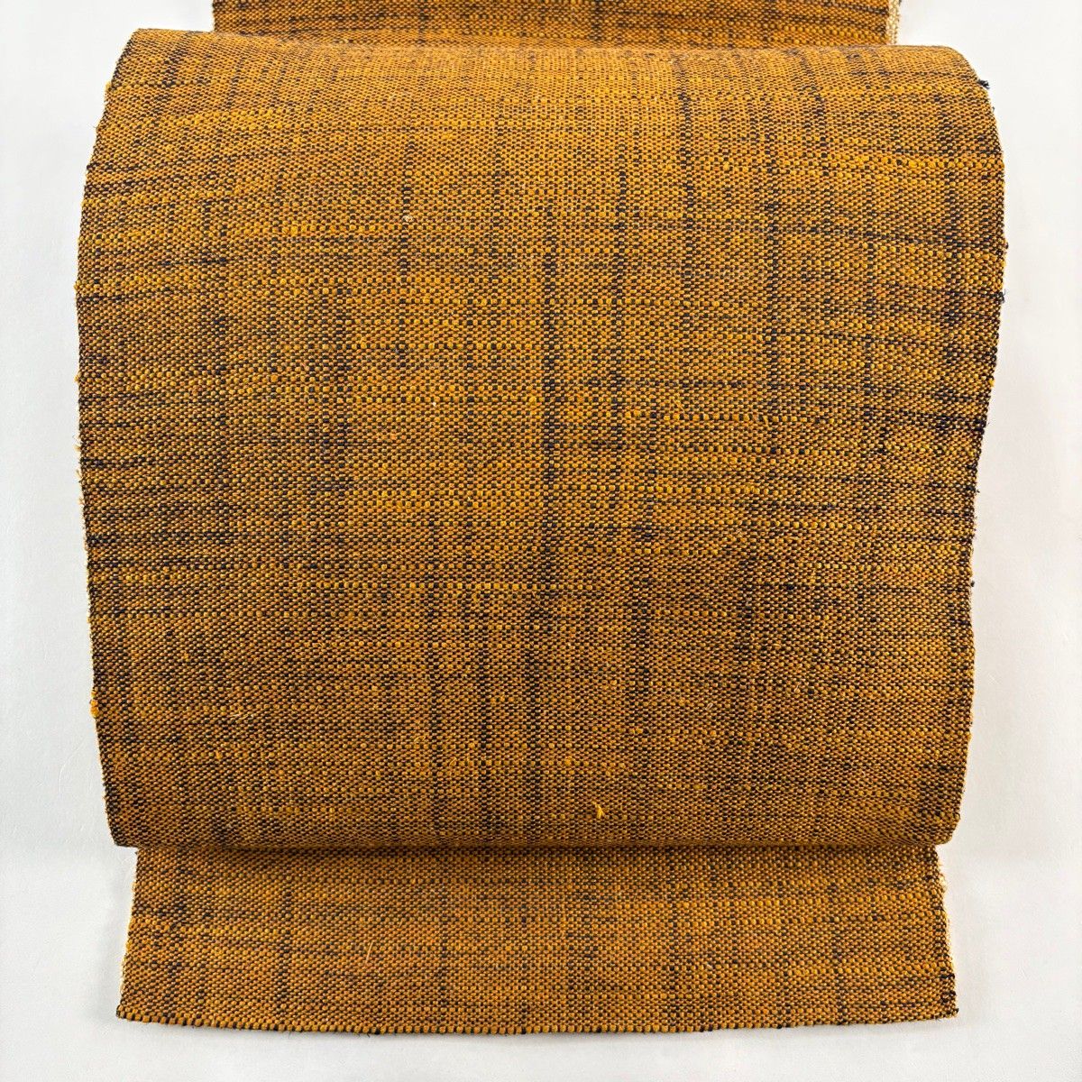 名古屋帯 秀品 八寸名古屋帯 幾何学 山吹茶色 正絹