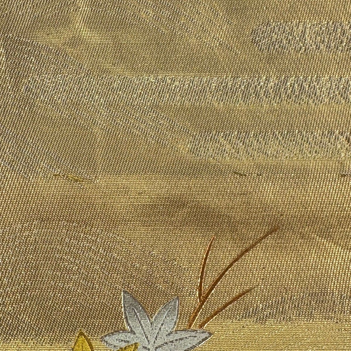 袋帯 秀品 扇 松梅 金糸 金銀彩 金色 お太鼓柄 正絹 【中古】 - メルカリ