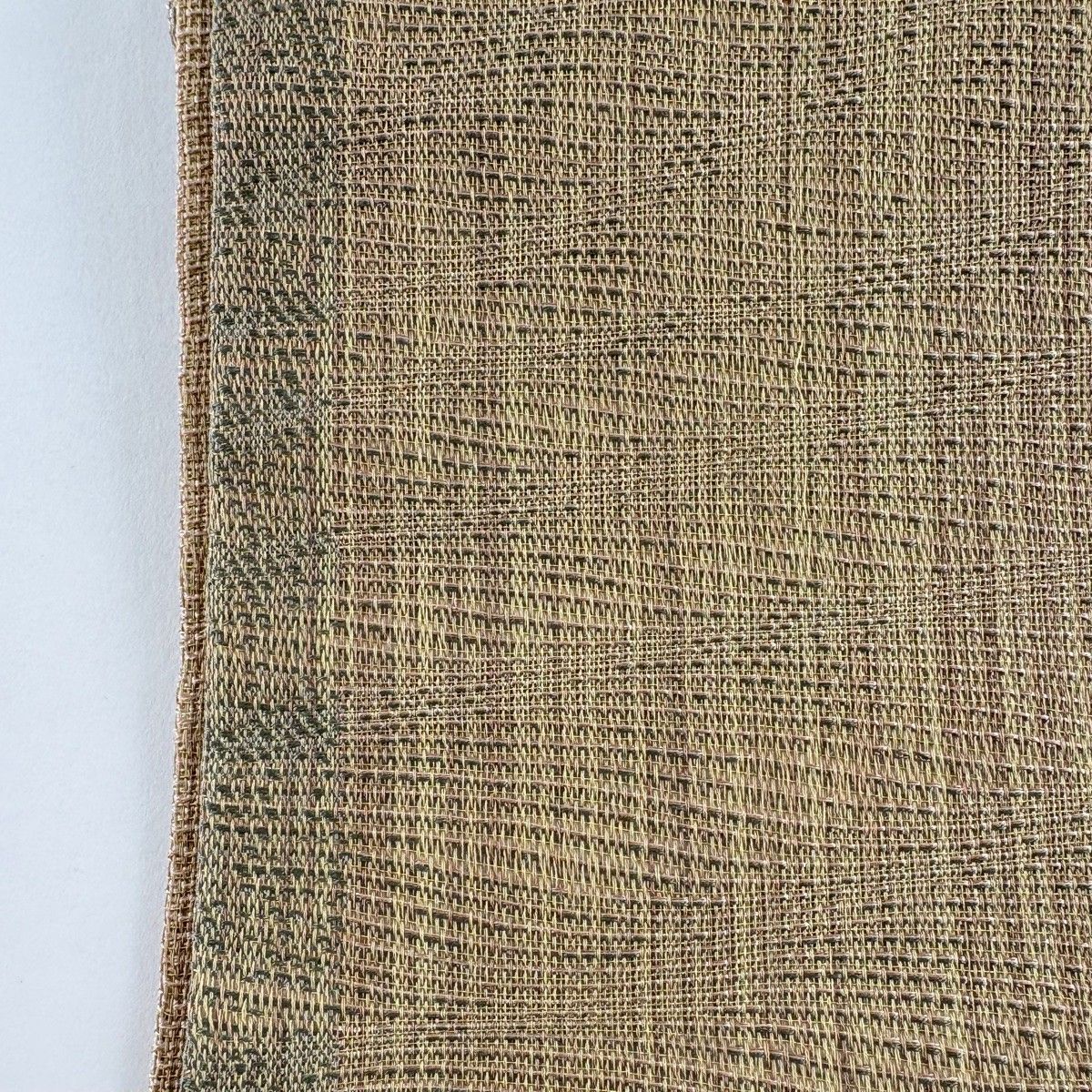  袋帯 秀品 葉 実 箔 茶緑色 お太鼓柄 正絹 袋帯 帯