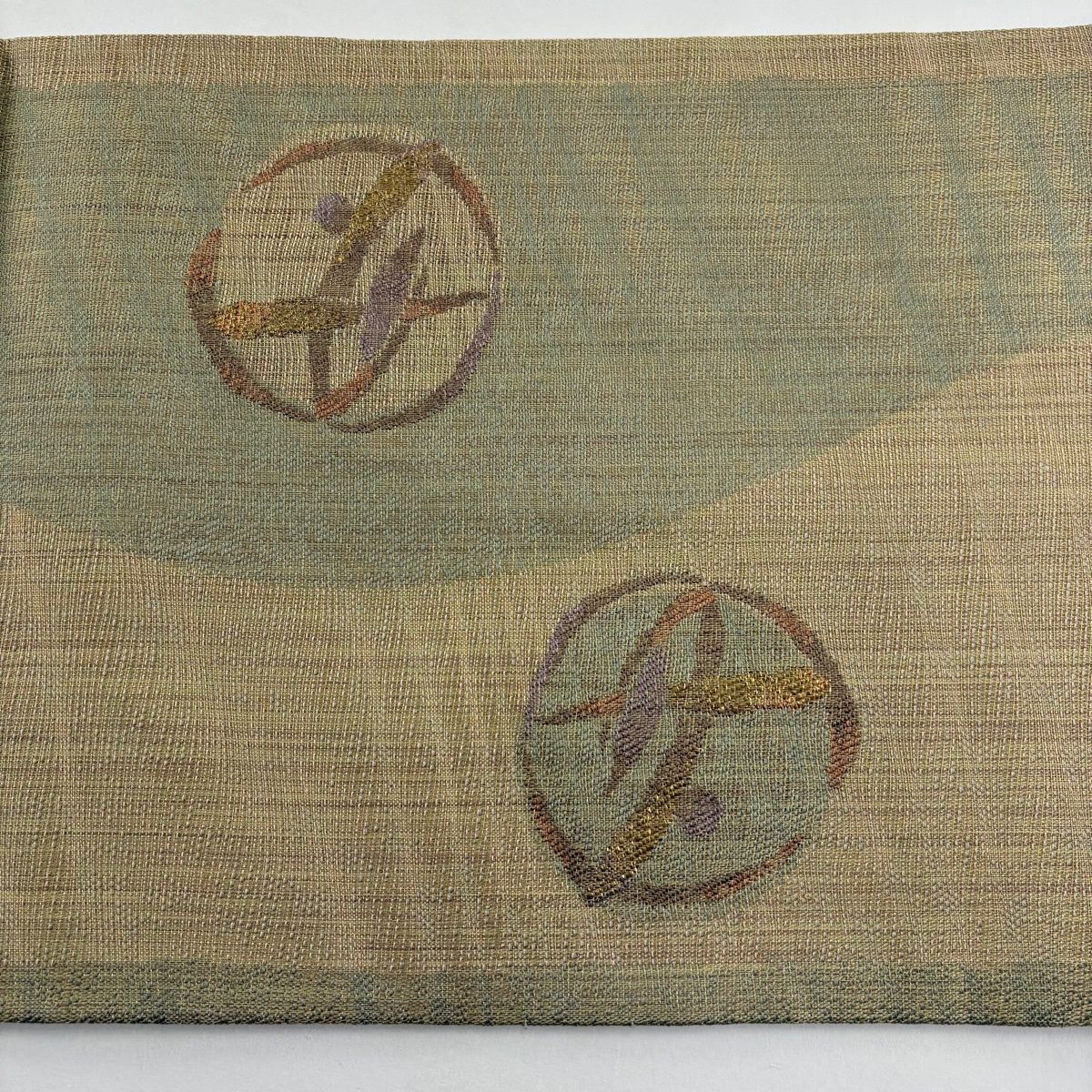 茶緑色 お太鼓柄